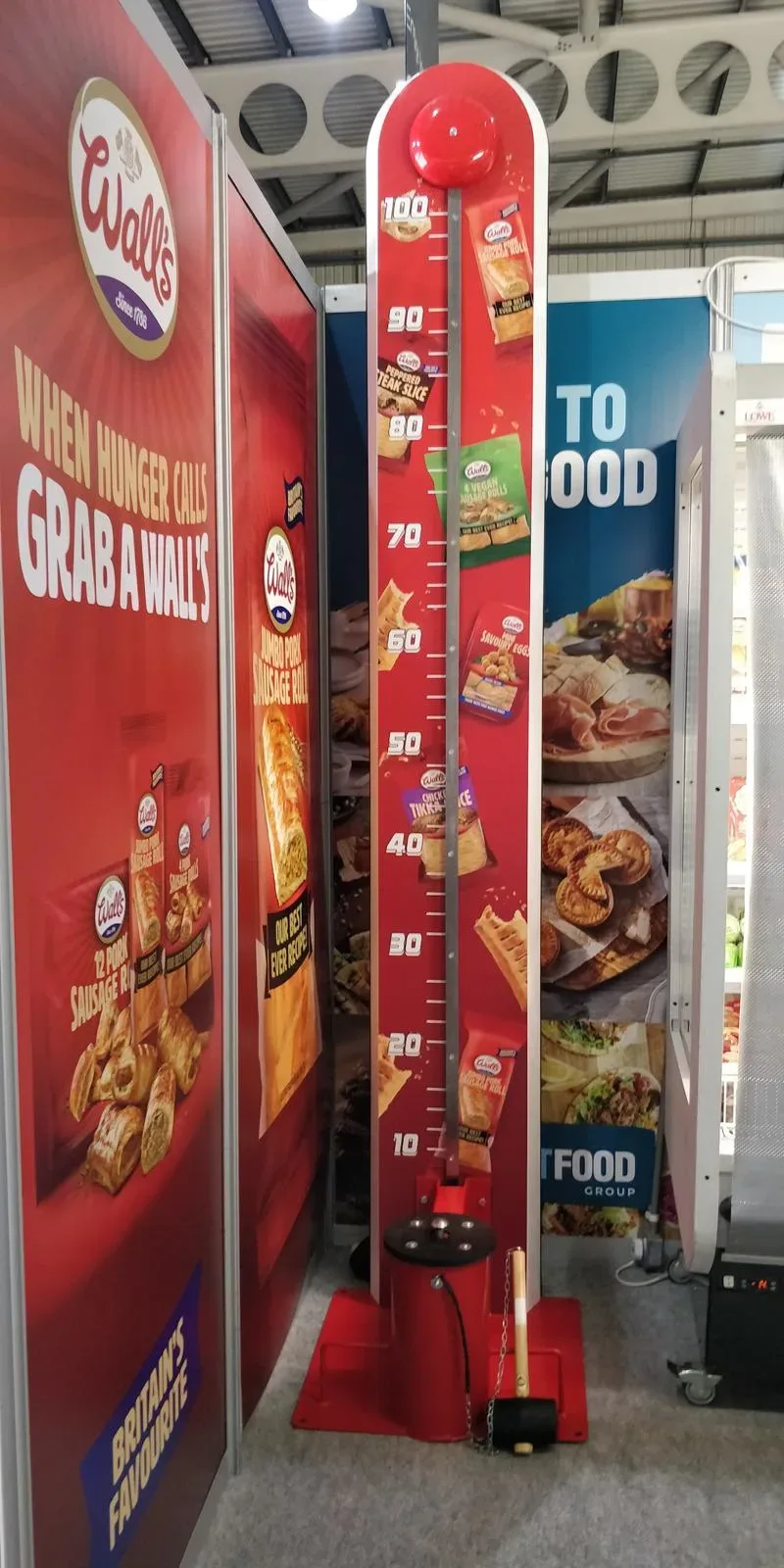 High striker fully wrapped in food brand artwork