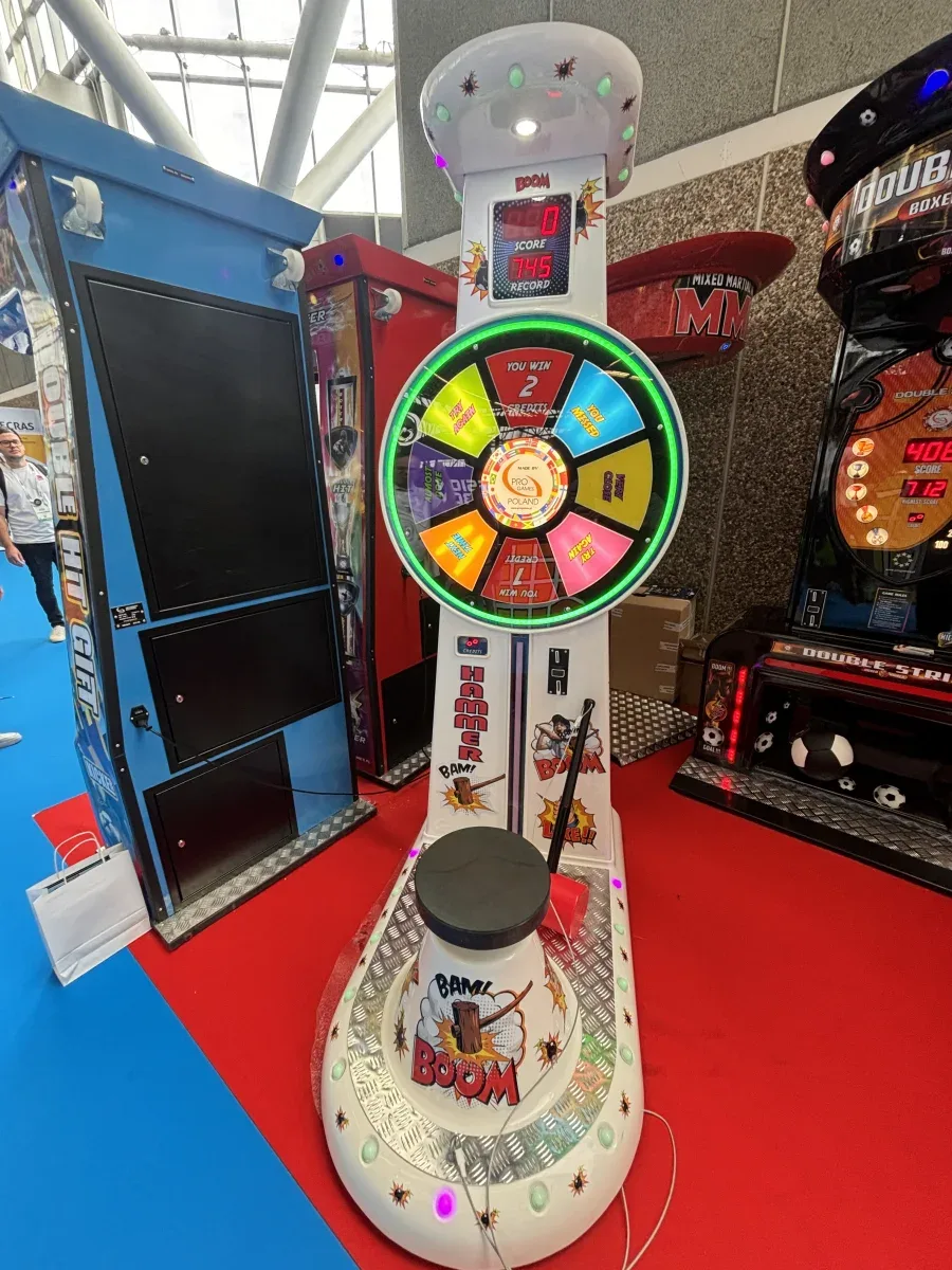 Digital hammer strength tester with prize wheel